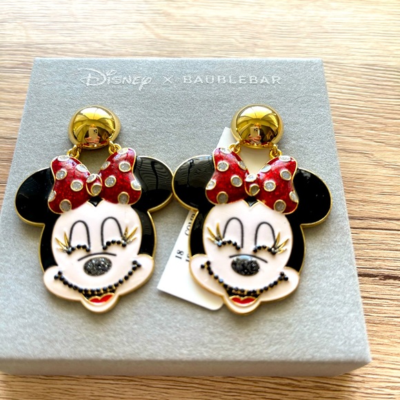 Baublebar x Disney Large Dangling Minnie Mouse Earrings NIB - Picture 2 of 7